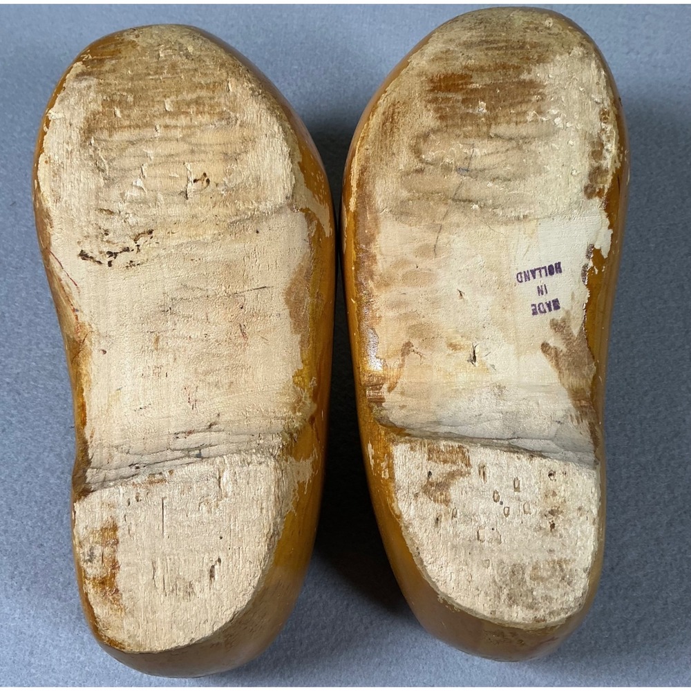 Vintage Wooden Dutch Clogs Hand Painted Holland Souvenir Shoes Decor - Picture 9 of 10